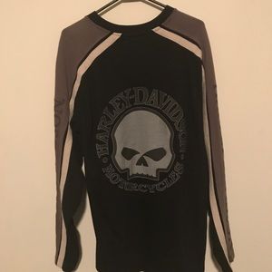 Harley Davidson Side-Striped Skull Sweater